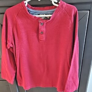 First Wave Red Long Sleeve Henley Tee